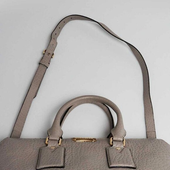 Burberry Grey Embossed Check Leather Dewsbury Tote Bag - Picture 9 of 12